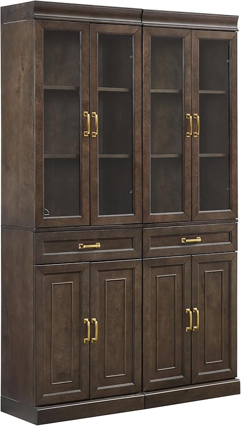 Crosley Furniture Stanton 2-Piece Glass Door Kitchen Storage Pantry Cabinet