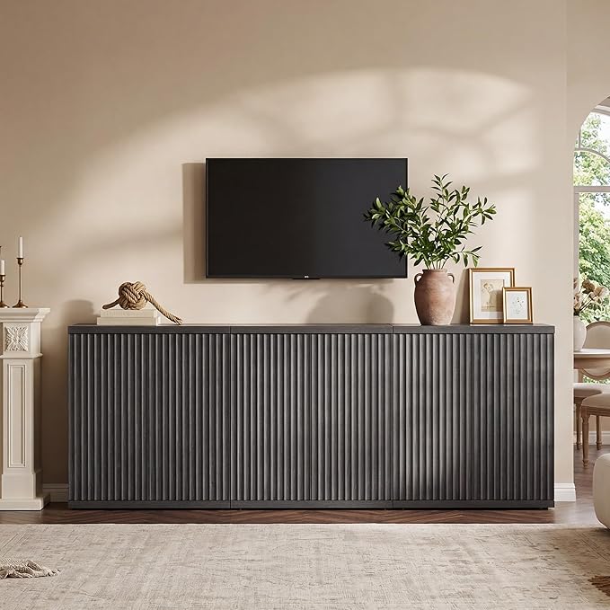 SICOTAS Buffet Cabinet with Storage Accent Sideboard Modern Credenza with Doors