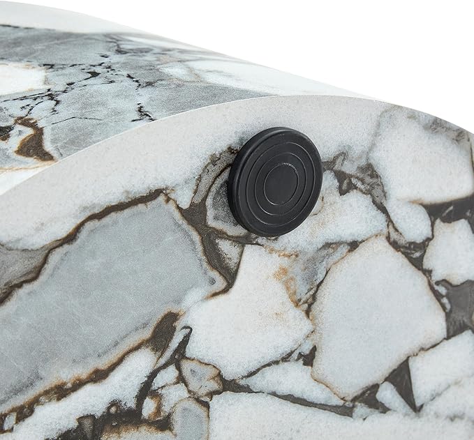 Round Coffee Table, 23.6" Modern Faux Marble Drum Coffee Table, Round Accent
