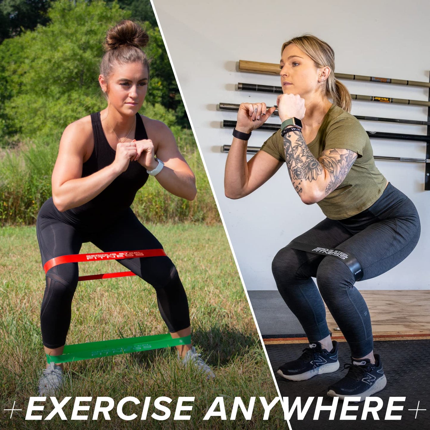 Serious Steel Fitness Mini Resistance Loop Bands | Rehab and Prehab Stretch Bands | 12" Exercise Workout Bands (Sets of 5 Pack and Sets of 10 Pack Trainer Options Available!)