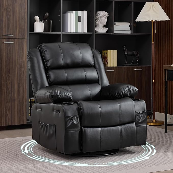 Rocking Recliner Chair for Adults Wide 360° Swivel Rocker Recliner