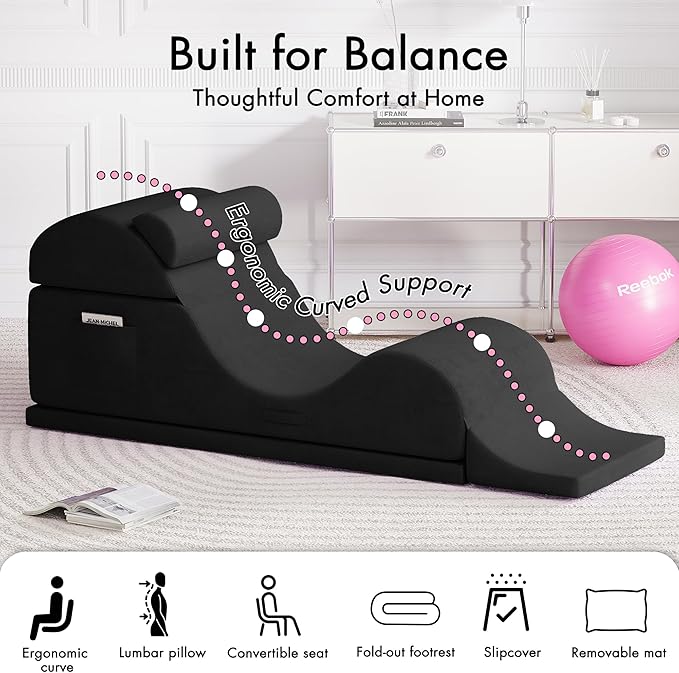 Convertible Yoga Chair for Adults, Ergonomic Foam Lounge