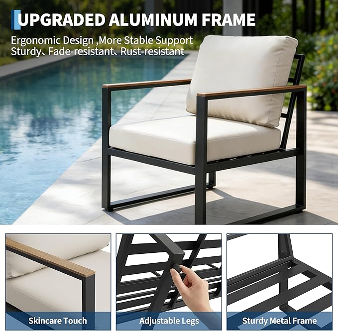 GarveeLife 4 Piece Outdoor Patio Furniture Set