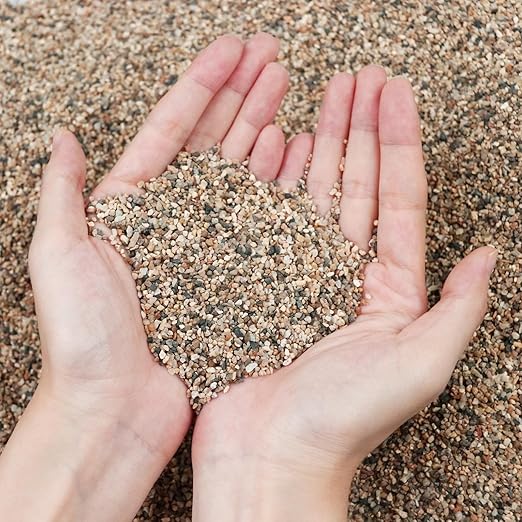 11lbs Aquarium Silica Gravel, 1-2mm Fish Tank Substrate, All Purpose Mixed Silica Sand for Aquarium, Fire Pits, and Landscaping