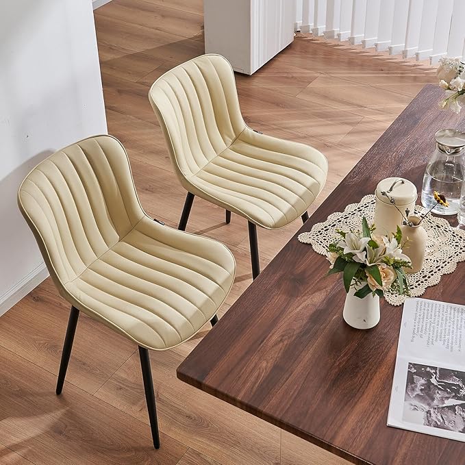 YOUNUOKE Mid-Century Modern Dining Chairs Set of 2, Armless Accent Chair