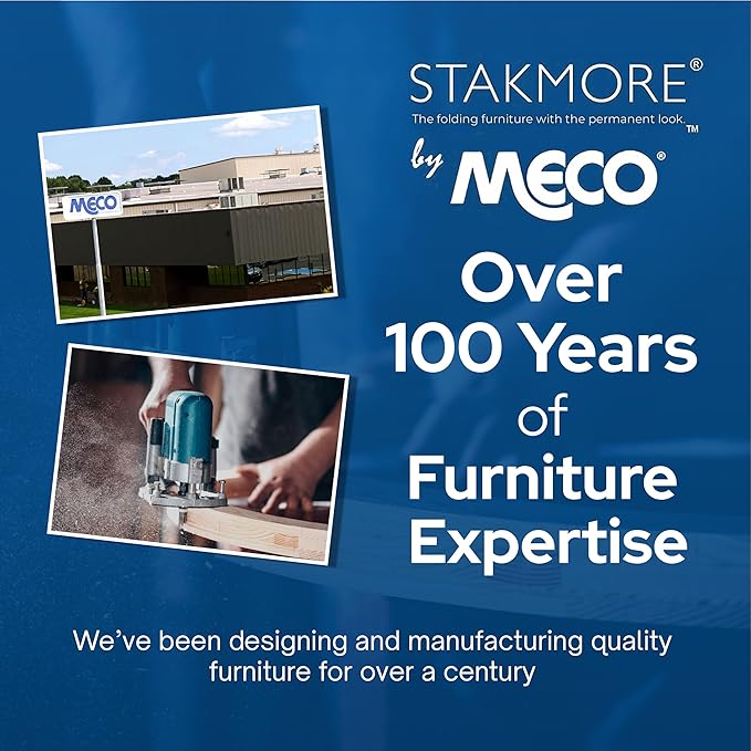 MECO Stakmore Classic Straight Edge Square Wood Folding Card Table, Oak