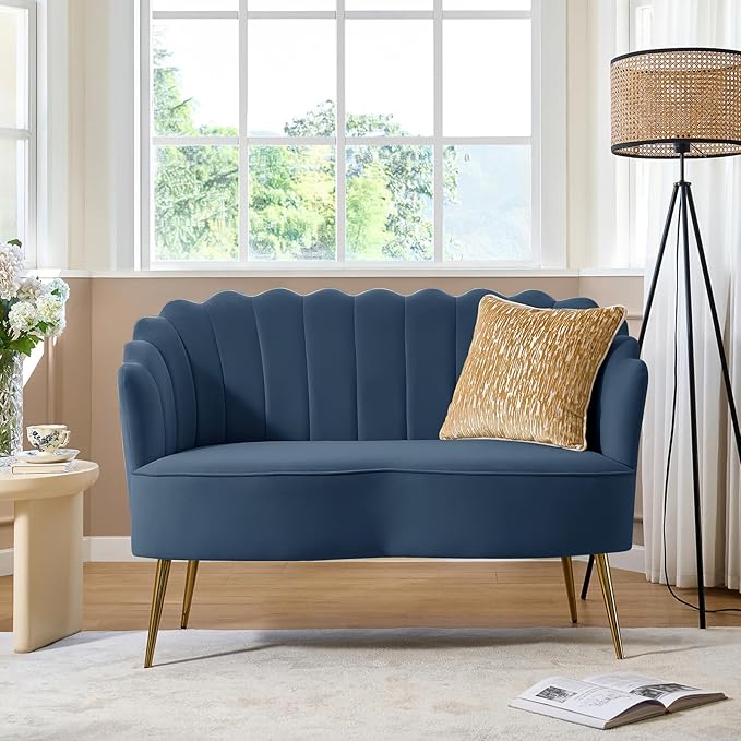 HULALA HOME Modern Velvet Loveseat Sofa
