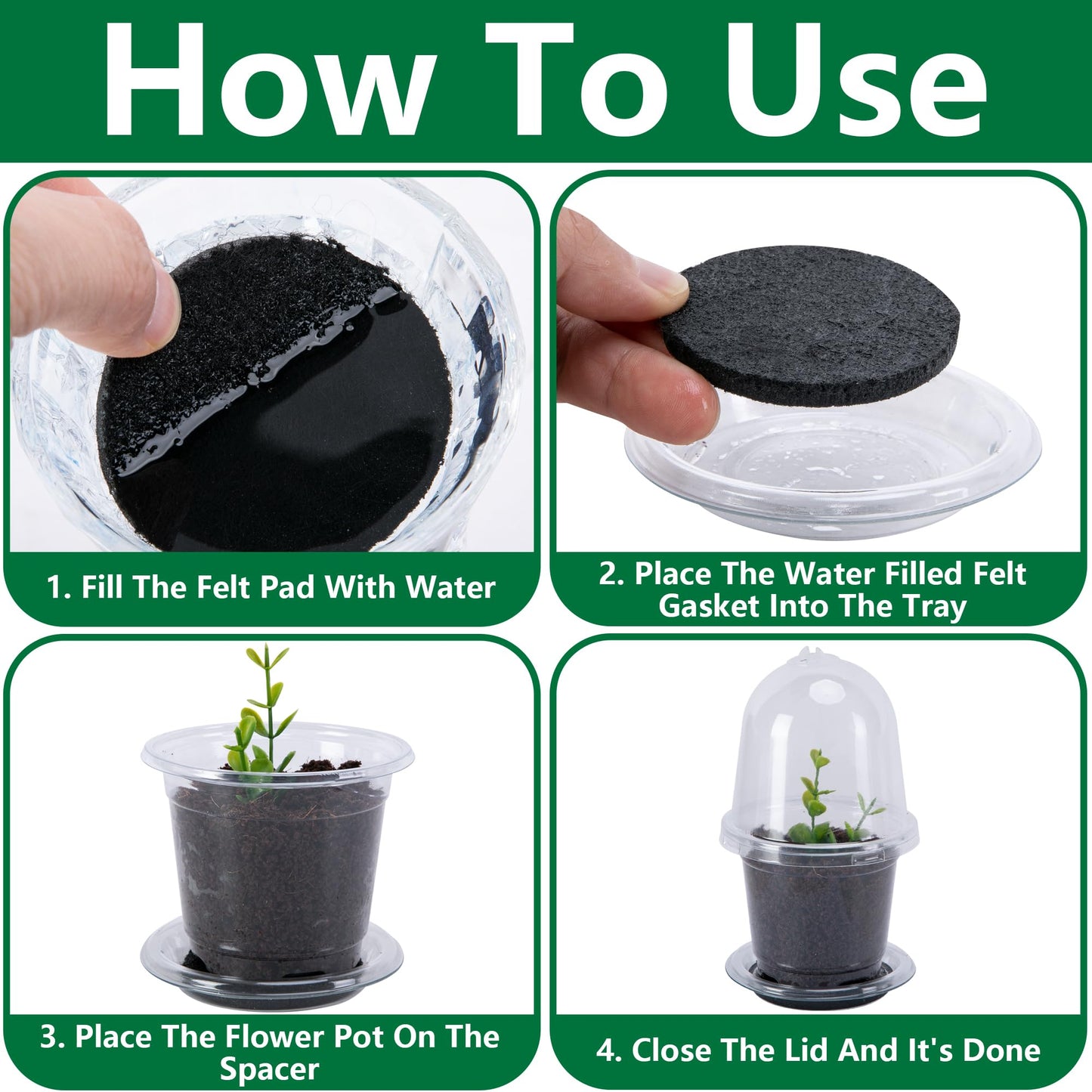 EBaokuup 20 Pack Self Watering Seed Starter Pot, 3 Inch Automatic Watering Plant Nursery Pots with Humidity Dome, Self Watering Nursery Pots for Potted Plants Seed Germination