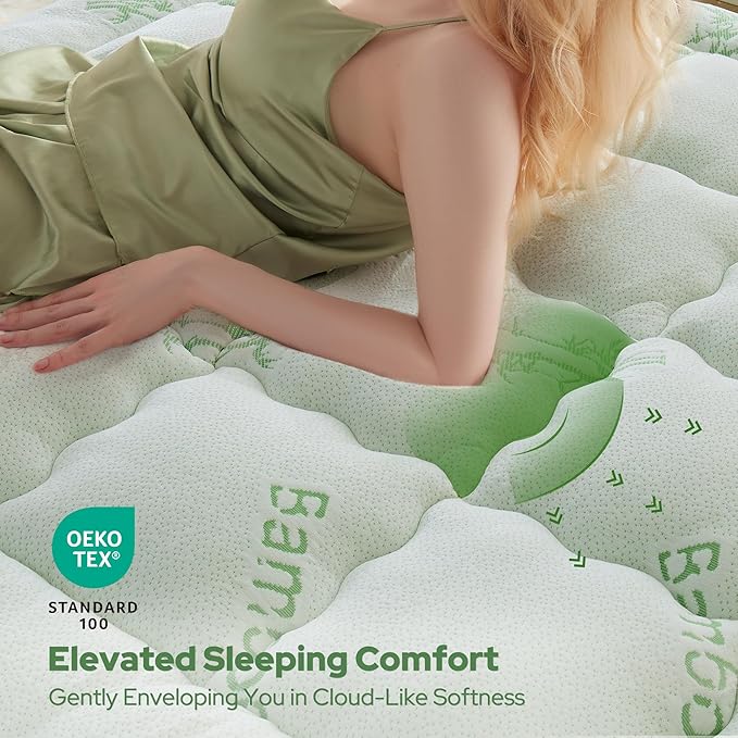 BEDLORE Twin XL Mattress Topper Viscose Derived from Bamboo, Thick Pillow Top