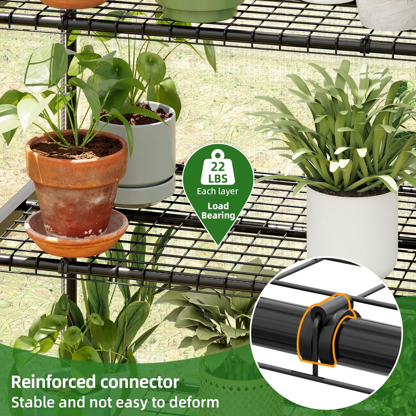 Superlele Mini Greenhouse, Plant Stand for Indoor Outdoor, 27x19x62-Inch Plant Greenhouse, 4 Tier Plant Shelf with Durable PE Mesh Cover, Portable Greenhouse for Seeding, Gardening Gifts