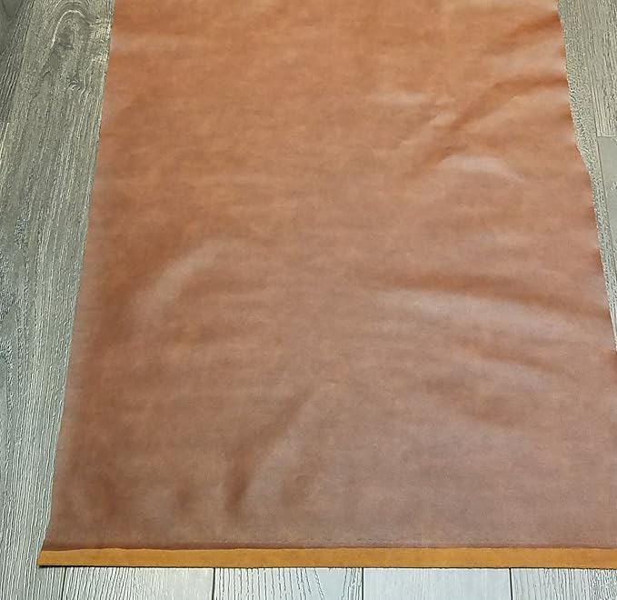 NAT LEATHERS | Tan Mid Brown Cognac Soft Faux Leather Fabric Sheet PU | 4 Yards
