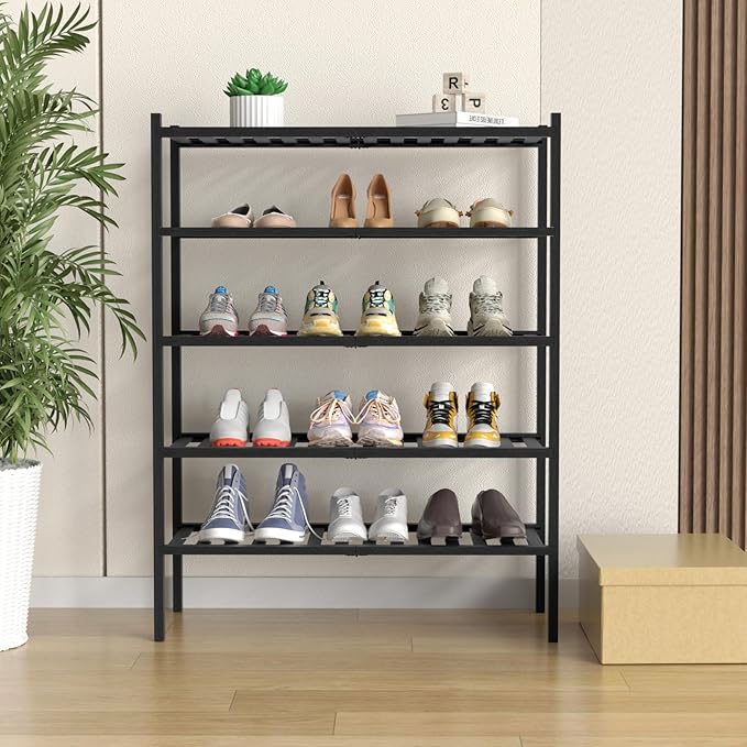 ROMGUAR CRAFT 5 Tier Bamboo Shoe Rack