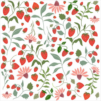Strawberry Wall Decals Berry Fruit Wall Stickers Floral Leaf Fruits Leaves Stickers Cute Strawberries Wall Sticker Removable Berries Strawberry Decals for Nursery Girls Room Bedroom Decor