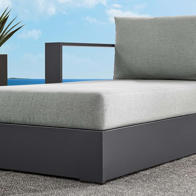 Modway Tahoe Aluminum Outdoor Chaise Lounge Gray