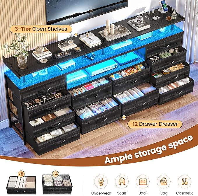 BTHFST 12 Drawers TV Stand Dresser