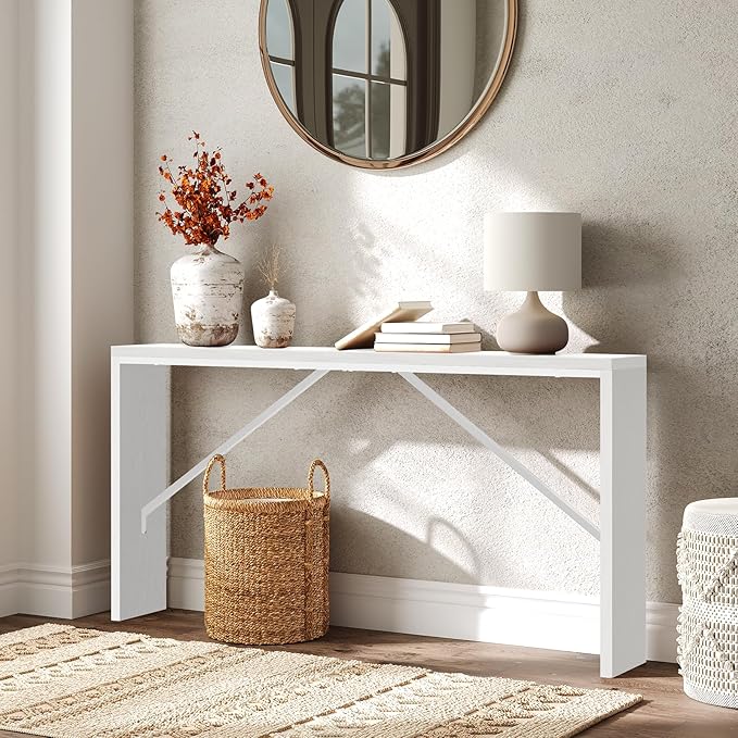MAHANCRIS Console Table, 62.2" Long Sofa Table Behind Couch, Narrow Entryway