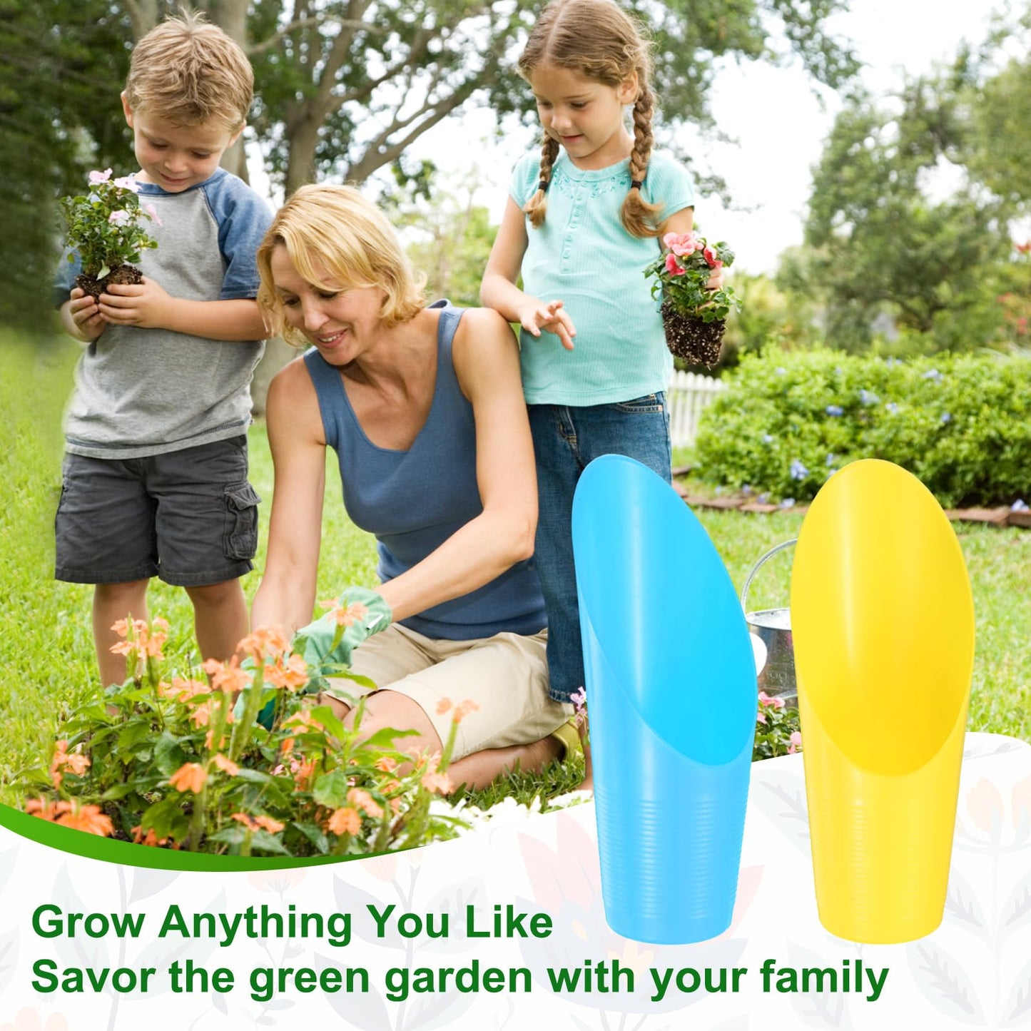 M METERXITY 18-Pack Bonsai Soil Scoops, Plastic Garden Soil Scoops Bucket Shovel Potting Scoopers for Transplanting/Flower Planting/Plant Succulent, Colorful Small Gardening Tools [Multicolor]