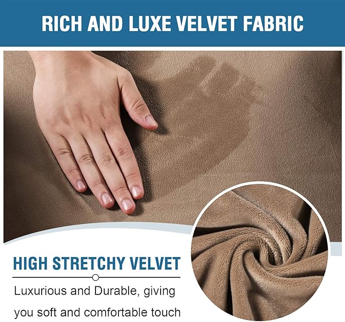 H.VERSAILTEX Velvet Stretch Recliner Couch Covers 6-Pieces Recliner Loveseat