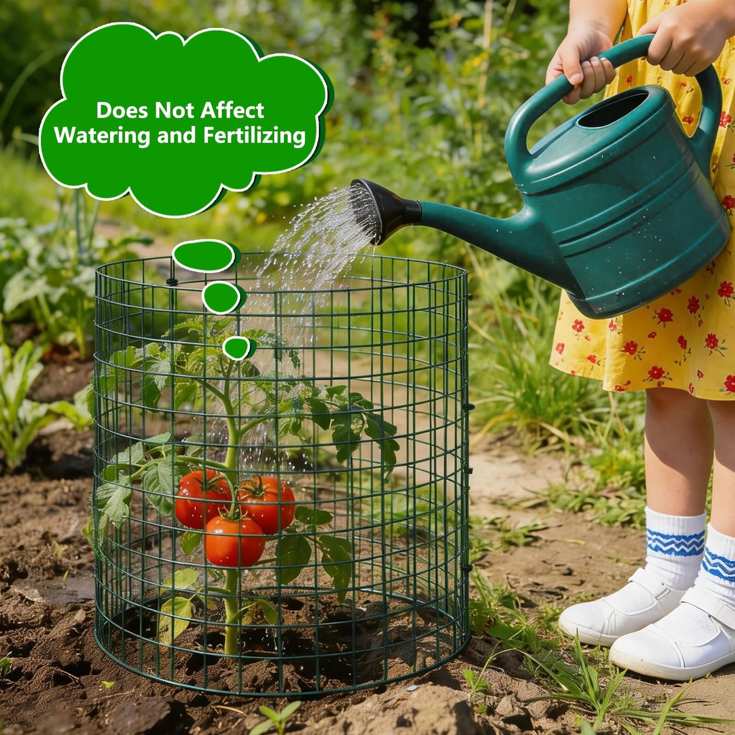 6 Pack Plant Protectors from Animals, 12''x14'' Metal Plant Cages for Outdoor Plants, Garden Plant Protector with Stakes & Zip Ties, Keep Rabbits Squirrels Out, Plant Cage for Flowers Vegetables
