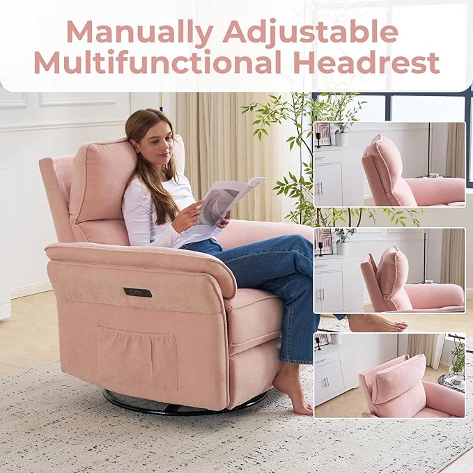 Oversized Power Recliner Chair Swivel Glider