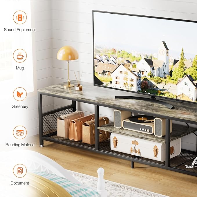 VECELO TV Stand with Power Outlets