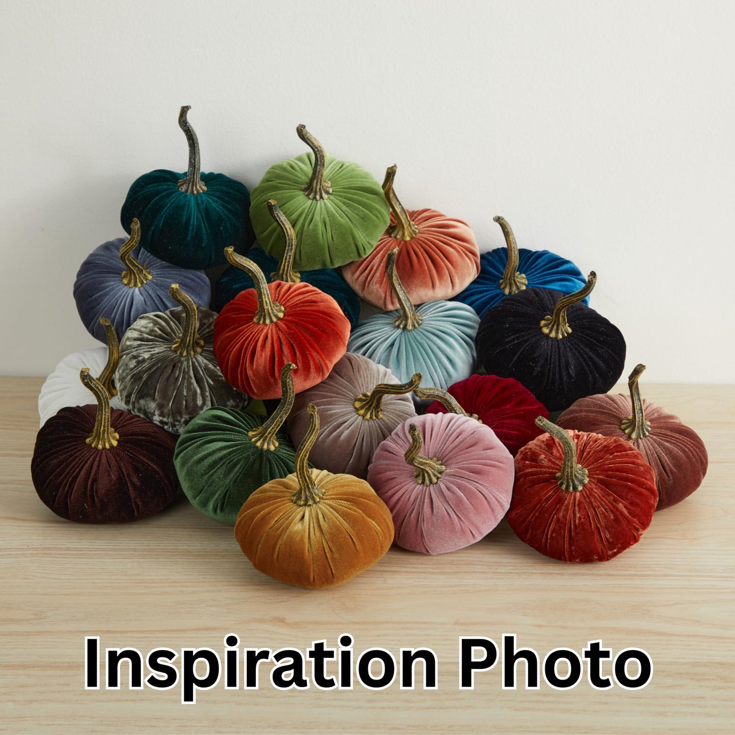 Your Heart's Content Set of 3 Small Velvet Pumpkins, Fall Wedding Centerpiece, Modern Rustic Farmhouse, Mantel Decor, Thanksgiving, Classic Gift (Sm Gray Taupe Ivory)