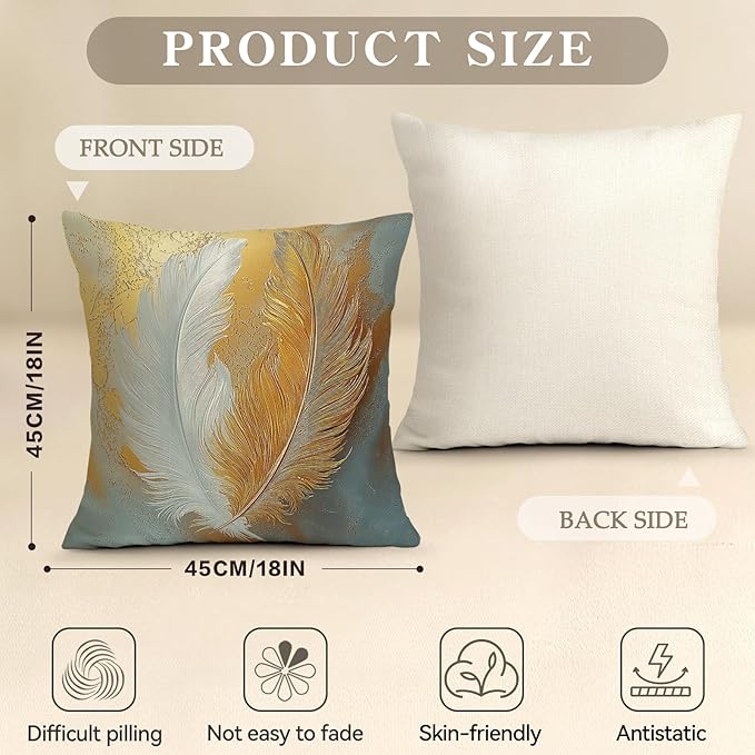 OBSEDE Bohemian Feathered Butterfly Decorative Throw Pillow Covers 18 × 18 in