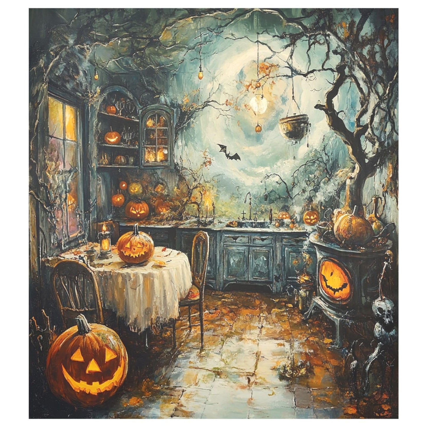 Happy Halloween Kitchen Dishwasher Stickers Magnetic Cover Spooky Pumpkin Kitchen Fridge Magnet Covers Decals Home Decorations Vinyl Sticker Reusable 23W x 26H inches