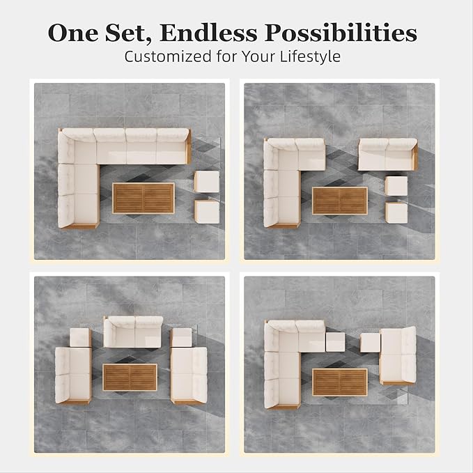 HERA'S HOUSE Patio Furniture Set, 8 Piece Wicker Outdoor Patio Conversation Set