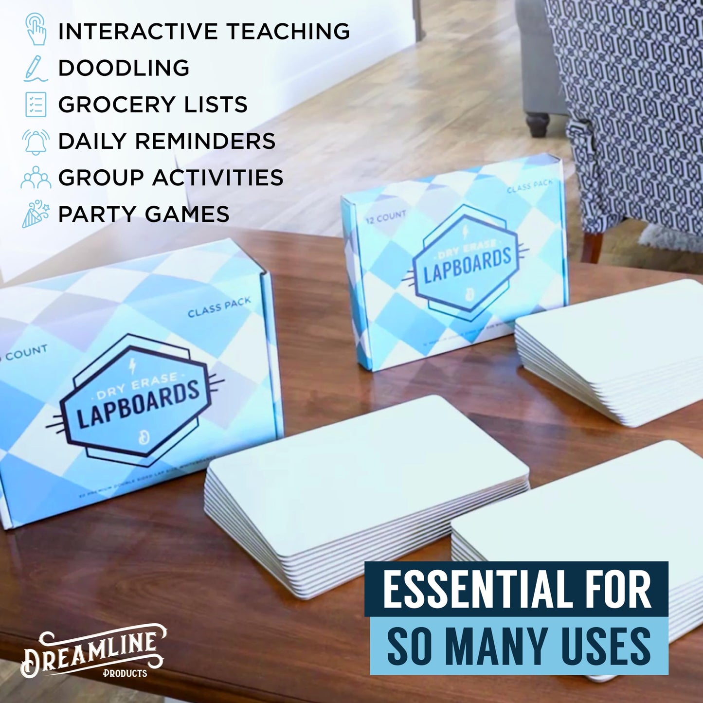 Dry Erase Boards [30pc Double Sided] Lapboards with ClearWipe Coating! Small White Boards - 9" x 12" Mini White Boards for Students, Classroom Teacher Supplies