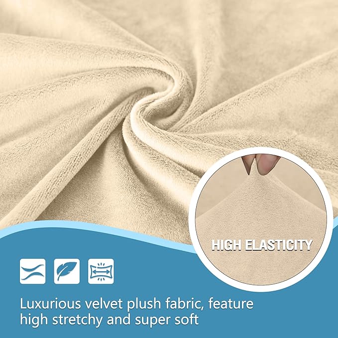 HDCAXKJ Corner Sectional Couch Covers Velvet Stretch L Shape Sofa Cover Soft
