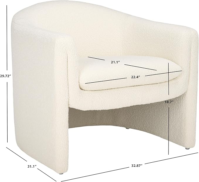 SAFAVIEH Couture Collection Laylette Ivory Boucle Accent Chair