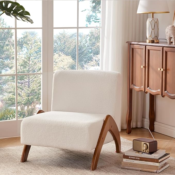 Oversized Accent Chair, upholstered armless mid Century Modern Living Room Chair