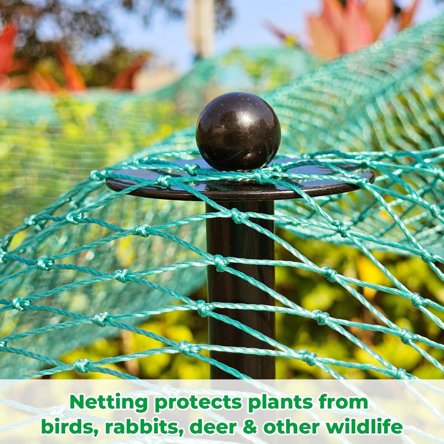 JPOIP 72 Inch Garden Stake Netting Support, Black Heavy Duty Powder Coated Steel Frame for Garden Fencing, Plant & Crop Protection from Wildlife (12 Sets)
