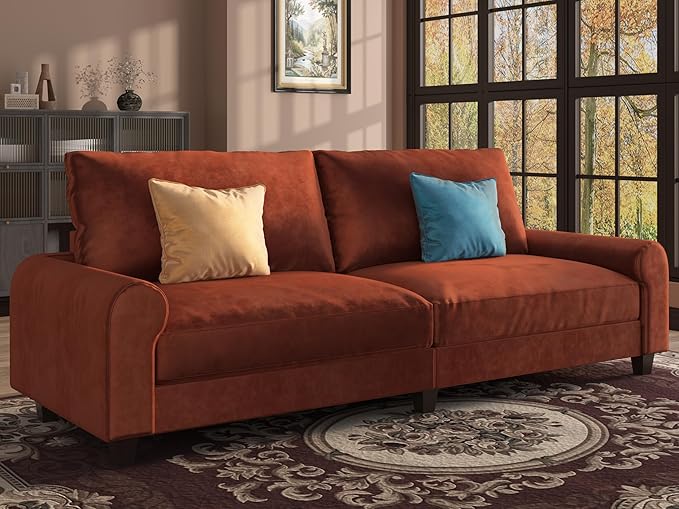 EASE MOOSE 88.5" Large Seat Velvet Loveseat Sofa, Modern Deep Seat Couches