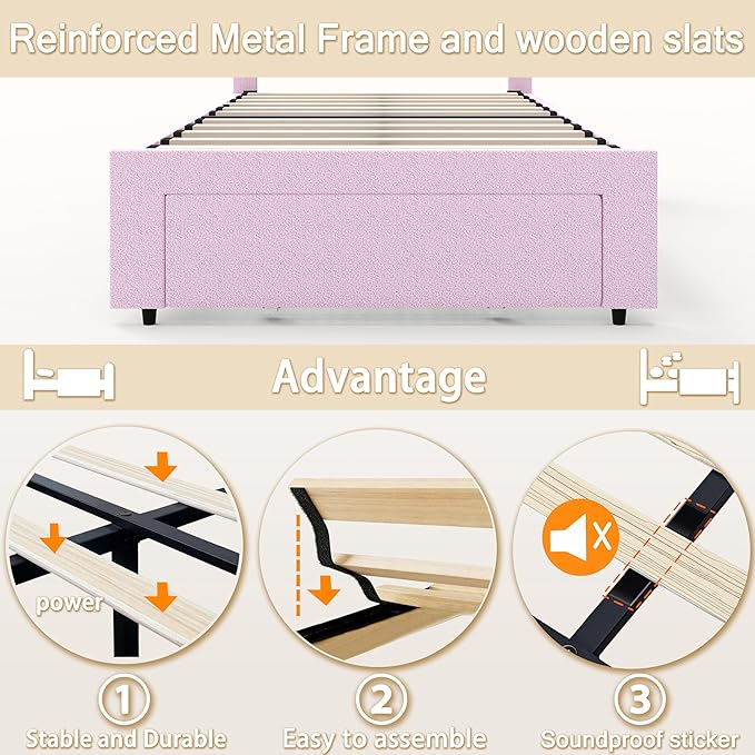 Twin Multifunctional Upholstered Bed，Children’s Bed
