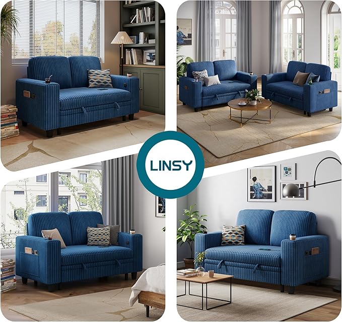 LINSY HOME Loveseat Sofa with Storage