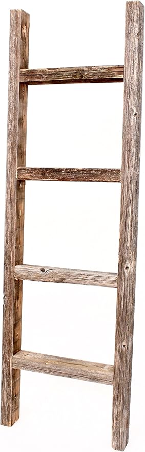 BARNWOODUSA Rustic Decorative Ladder