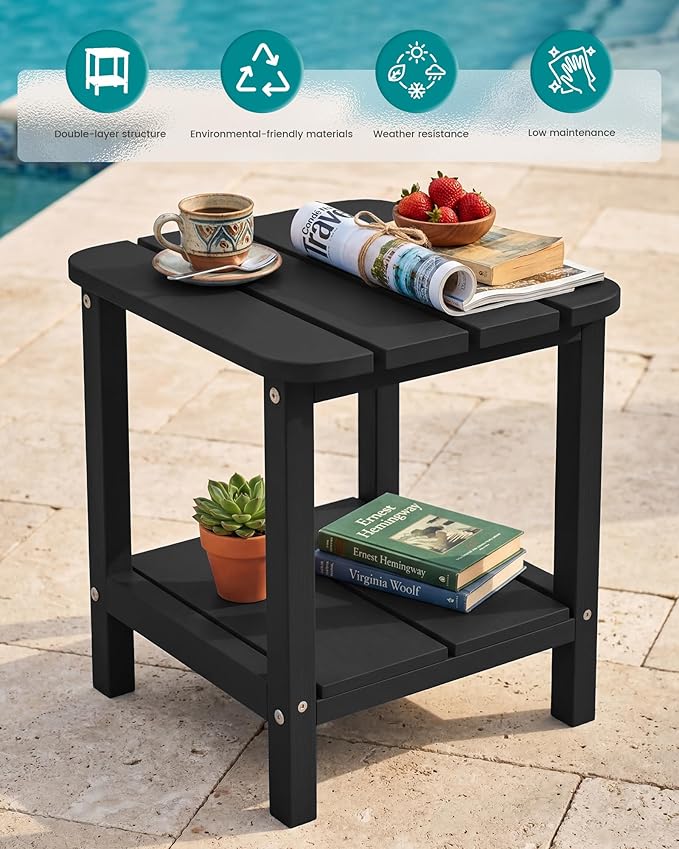 SERWALL Double Adirondack Side Table Rectangular End Table
