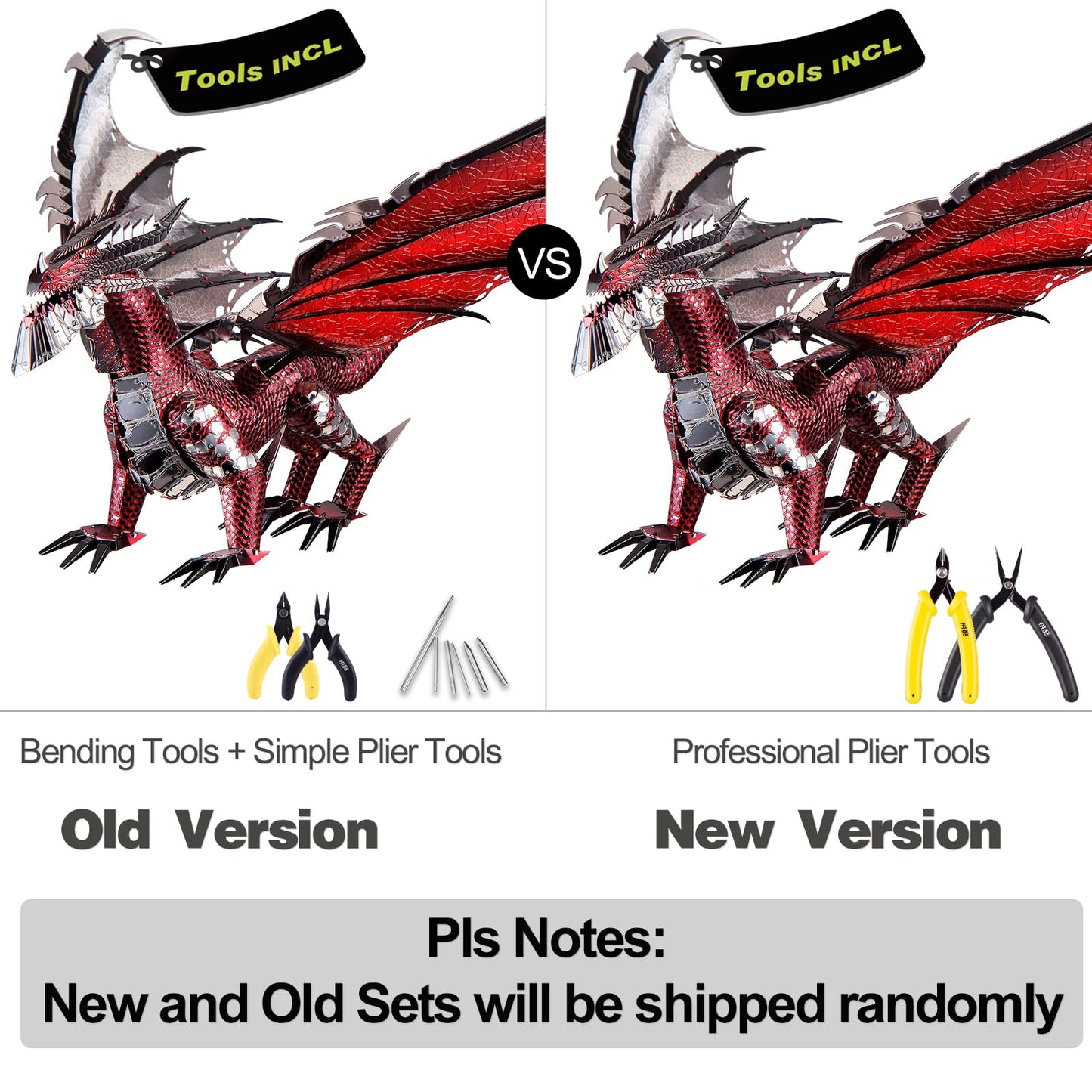Piececool Black Dragon King 3D Metal Model Building Kits with DIY Tools Set, Challenging 3D Metal Puzzles for Family Time, Great Christmas Birthday New Year Gifts