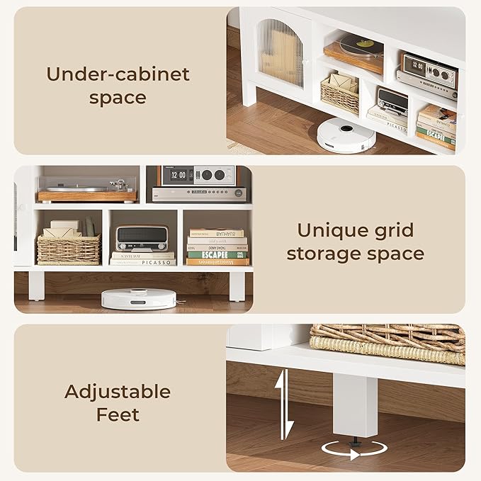IRONCK TV Stand for 65 Inch TV, Modern Media TV Console