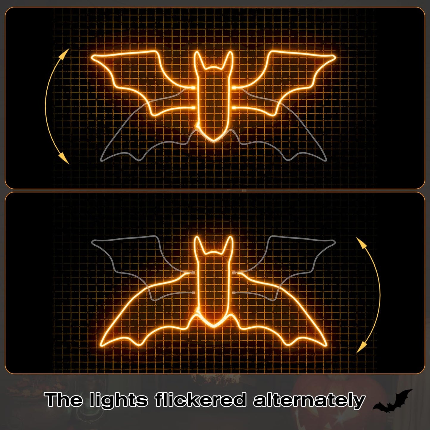 Bat Neon Sign for Wall Art Decor,Led Sign Animated Bat Swing Neon Light Up Sign for Wall Decor Bedroom Home Decor Bar Halloween LED Decoration Light,Plug in Powered Dimmable LED Light,21" x 10"