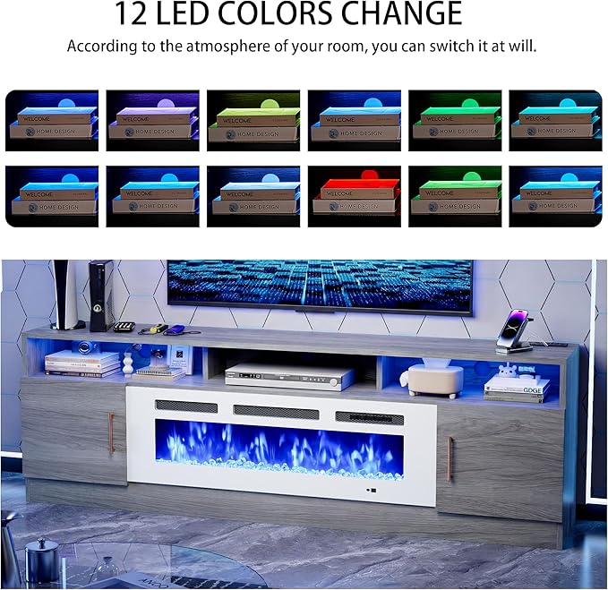 oneinmil 78" Fireplace TV Stand