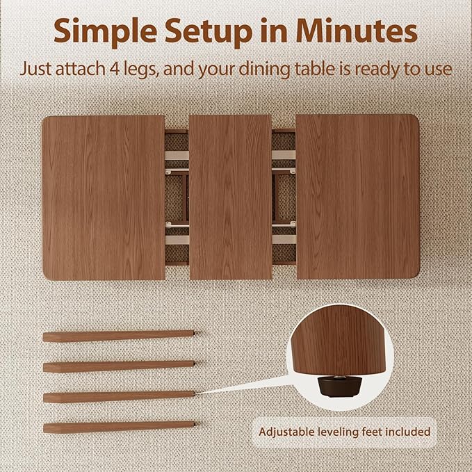 Muwuele Solid Wood Extendable Dining Table