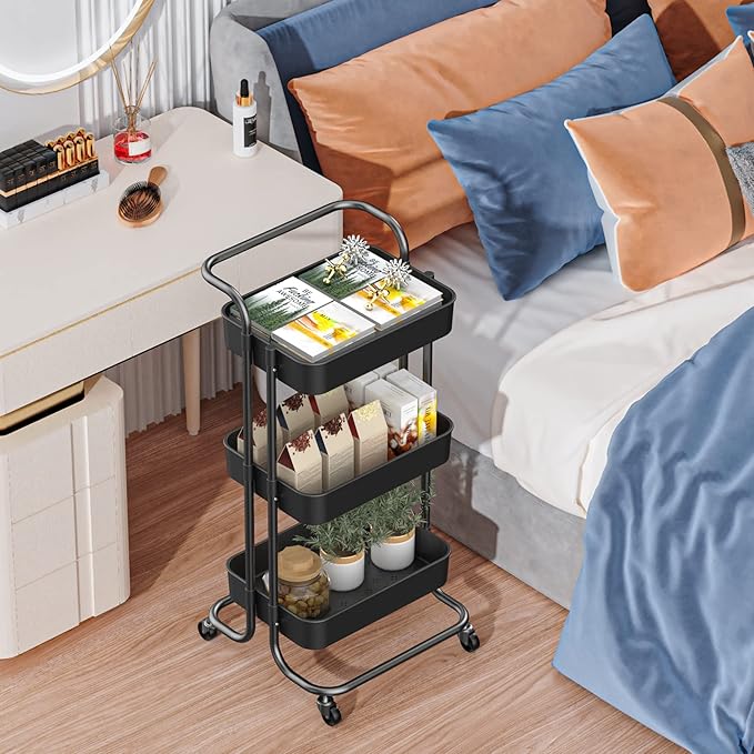 Sooyee 3 Tier Utility Cart, Rolling Cart