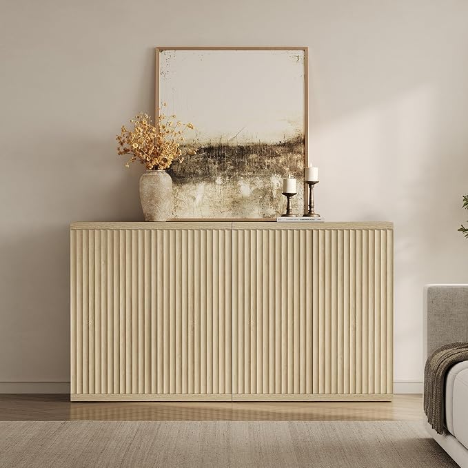 SICOTAS Buffet Cabinet with Storage Accent Sideboard Modern Credenza with Doors