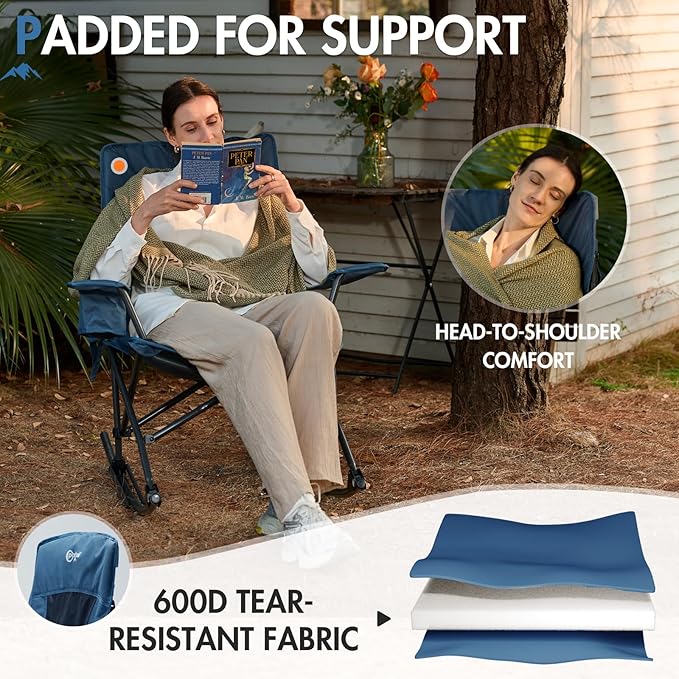 Portal Outdoor Rocking Chair Camping Folding Portable Rocker
