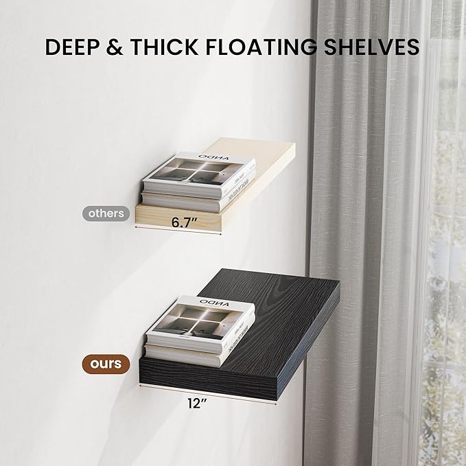Dreamland 24" Floating Shelves for Wall, Wall-Mounted Shelves for Bedroom