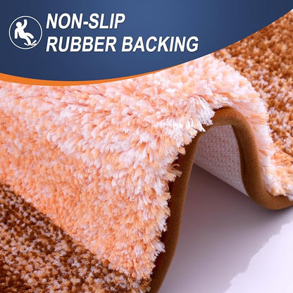 OLANLY Bathroom Runner Rugs Mat 44x24, Extra Soft Absorbent Microfiber Bath Rugs, Rubber Backing, Quick Dry, Washable Long Bath Mats for Bathroom Floor, Tub and Shower, Home Decor Accessories, Orange