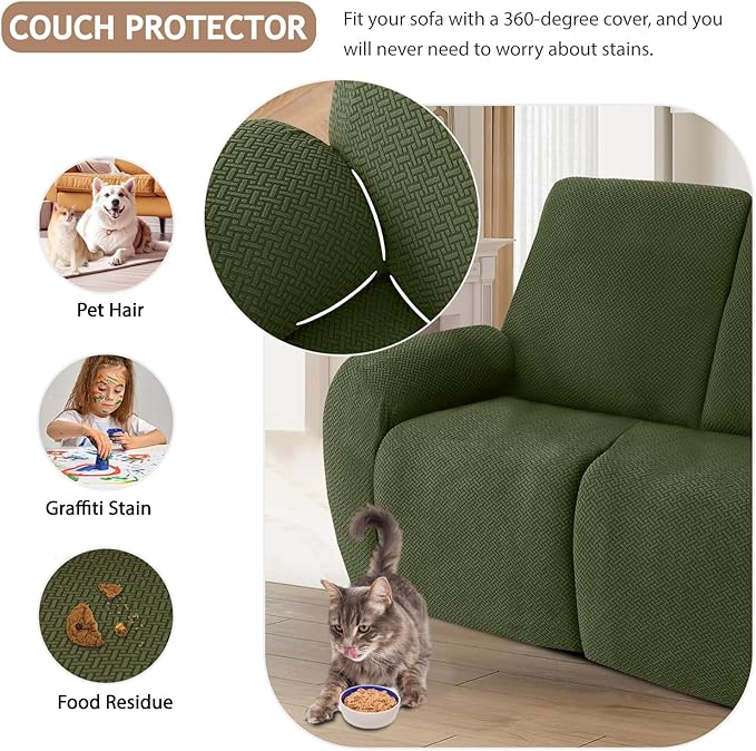 ALIECOM 100% Waterproof Recliner Sectional Couch Covers L Shape Stretch Corner